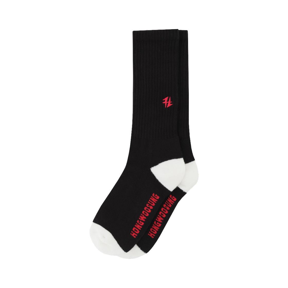FW24ASK093BK Hongwoosung Embroidery H Logo Socks Black