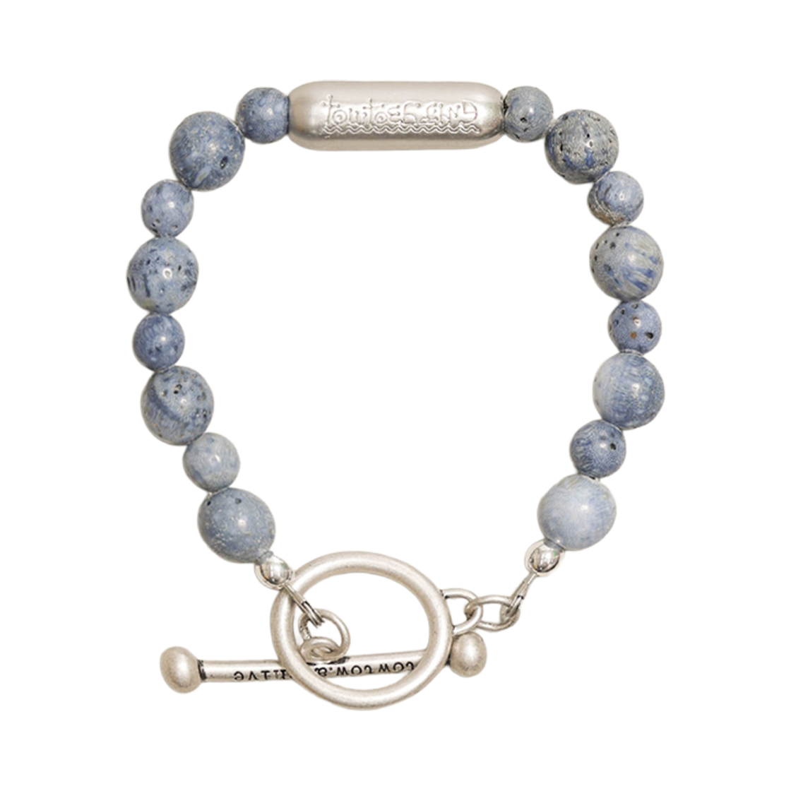 TBH52ABMB013BL TOWTOW.ARCHIVE Pill Logo Symbol Bracelet Coral Blue