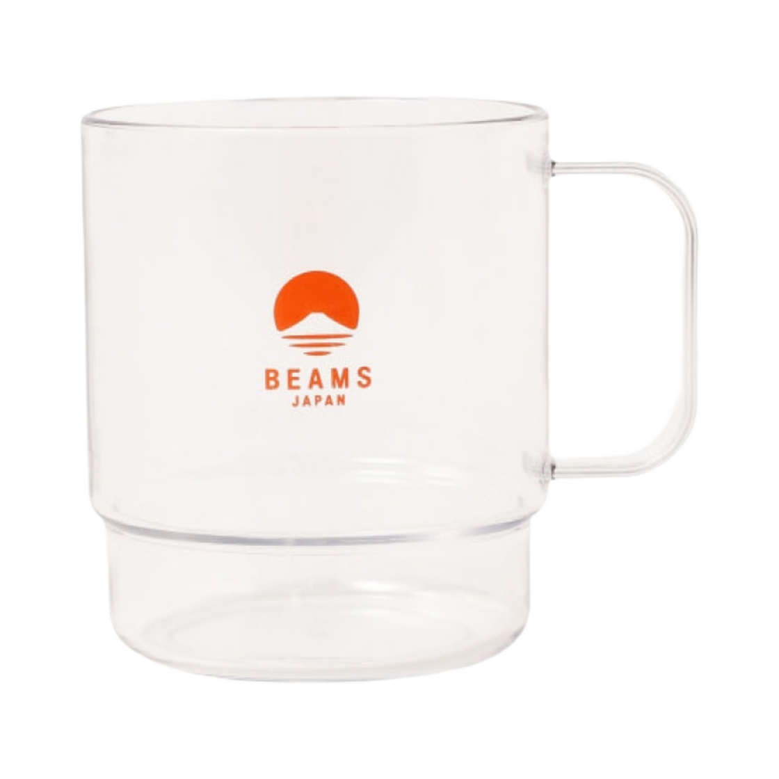 빔즈 재팬 로고 트라이탄 스태킹 머그 클리어 오렌지 로고(Beams Japan Logo Tritan Stacking Mug Clear Orange Logo)