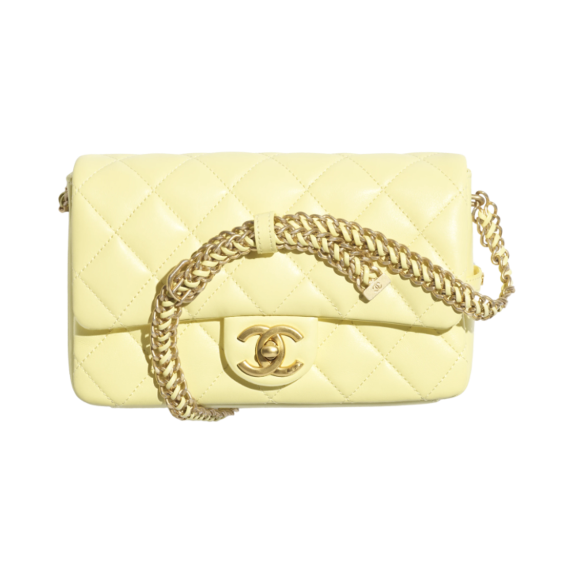 샤넬 스몰 플랩백 램스킨 & 골드 메탈 라이트 옐로우(Chanel Small Flap Bag Lambskin & Gold Light Yellow) - 1