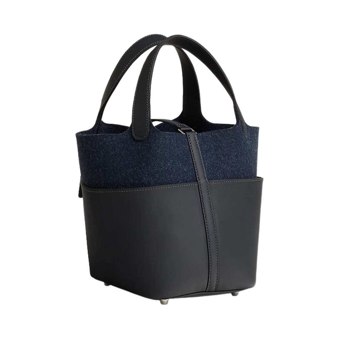 에르메스 피코틴 락 18 백 펠트 스위프트 & 팔라듐 하드웨어 카방 블루 뉘 카방 블루 드 프랑스 뉴 화이트(Hermes Picotin Lock 18 Bag Felt Swift & Palladium Caban Bleu Nuit Caban Bleu De France New White) - 3