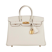 Hermes Birkin 25 Bag Togo & Gold Craie