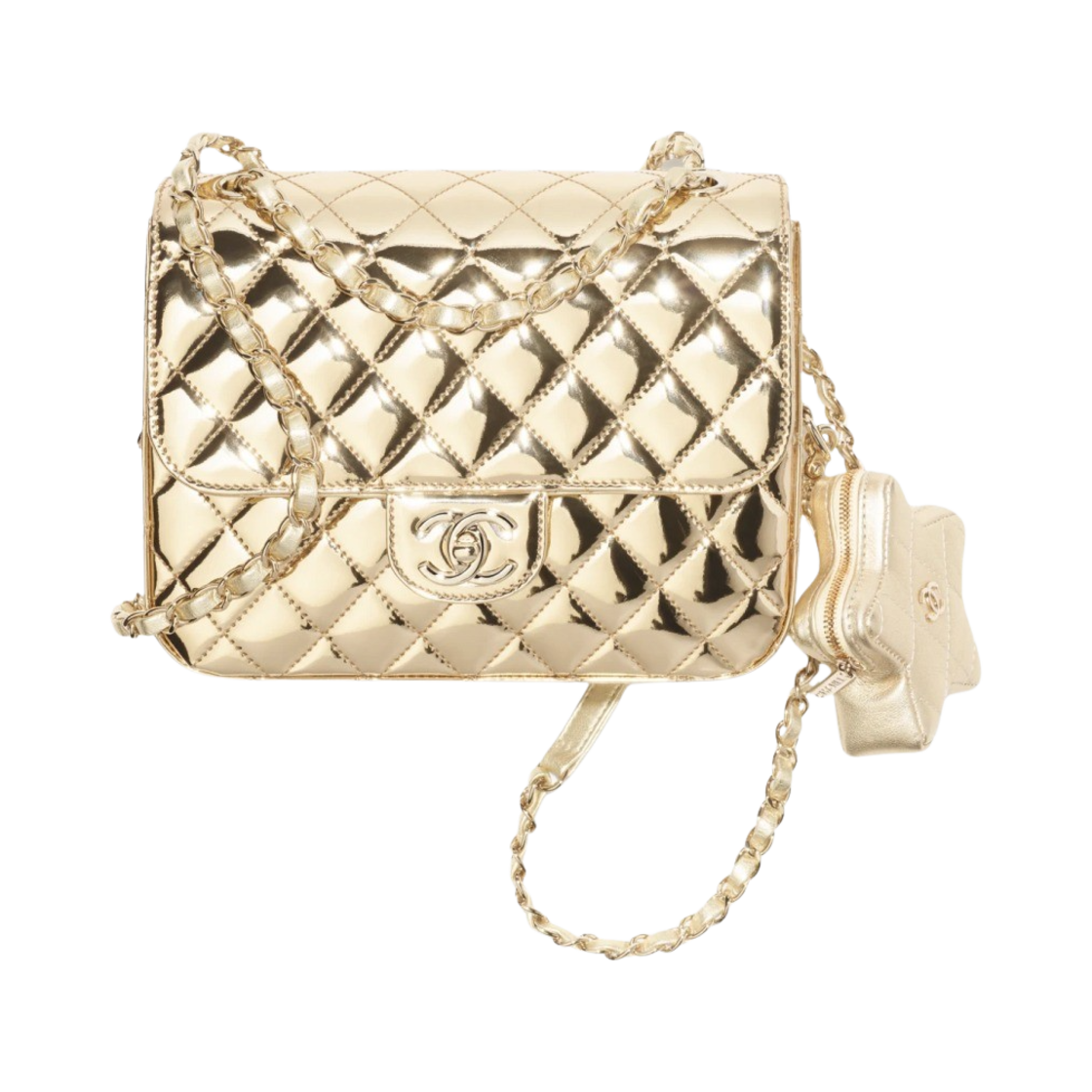 샤넬 백팩 & 스타 코인 퍼스 메탈릭 미러 카프스킨 메탈릭 램스킨 골드 메탈 & 라이트 골드(Chanel Backpack & Star Coin Purse Metallic Mirror Calfskin Metallic Lambskin Gold & Light Gold) - 1