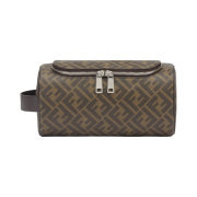 Fendi FF Motif Fabric Makeup Bag Brown