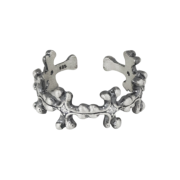 [프리오더] Polyteru 925 Silver Ring 004 Floral Cross Bone