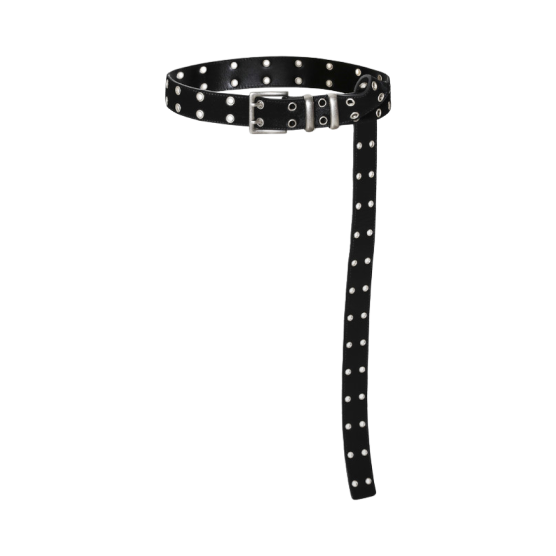 카미엔 x MJD 더블 홀 벨트 블랙 셔링 카프스킨(Kamien x MJD Double Hole Belt Black Shearling Calfskin)