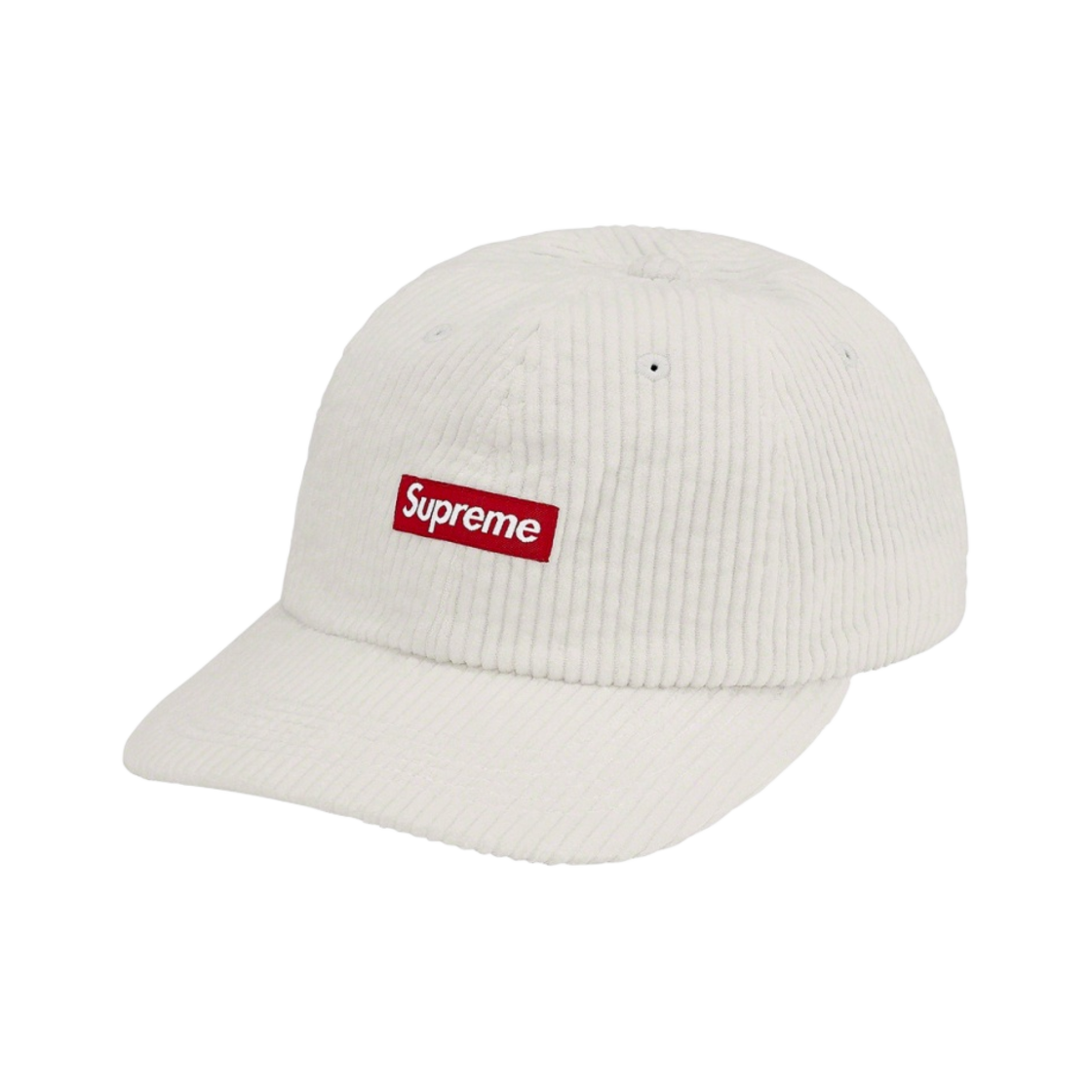 슈프림 리플 코듀로이 스몰 박스 6-패널 캡 화이트 - 20FW