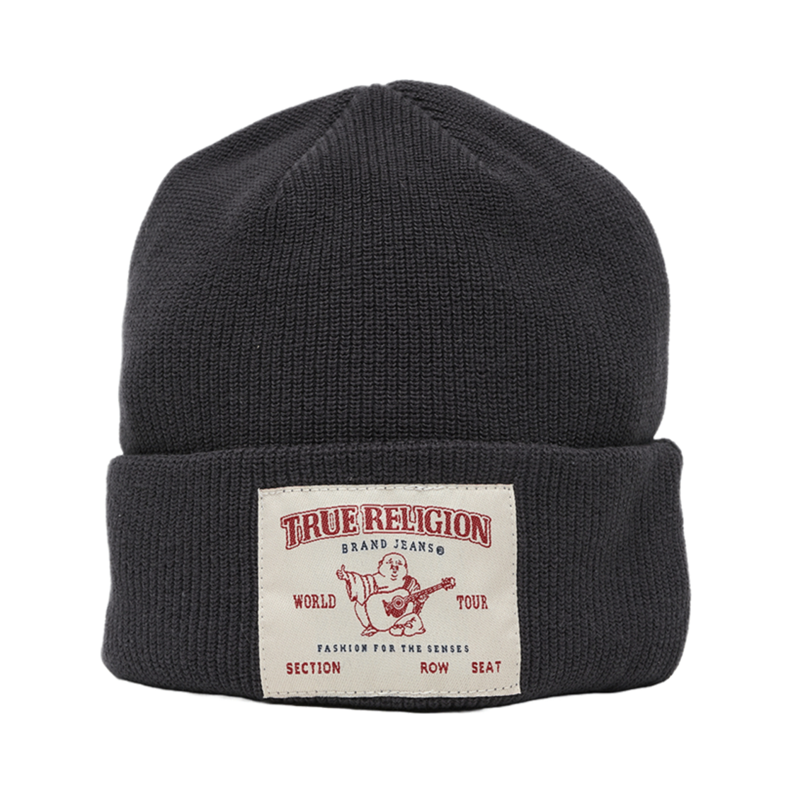 TR24FWBN01FCH True Religion TR Short Beanie Charcoal
