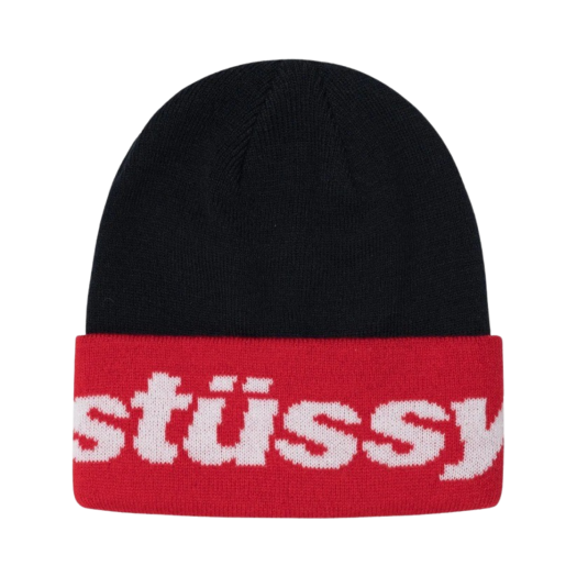 Stussy Helvetica Jacquard Beanie Black