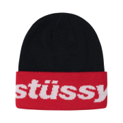 Stussy Helvetica Jacquard Beanie Black