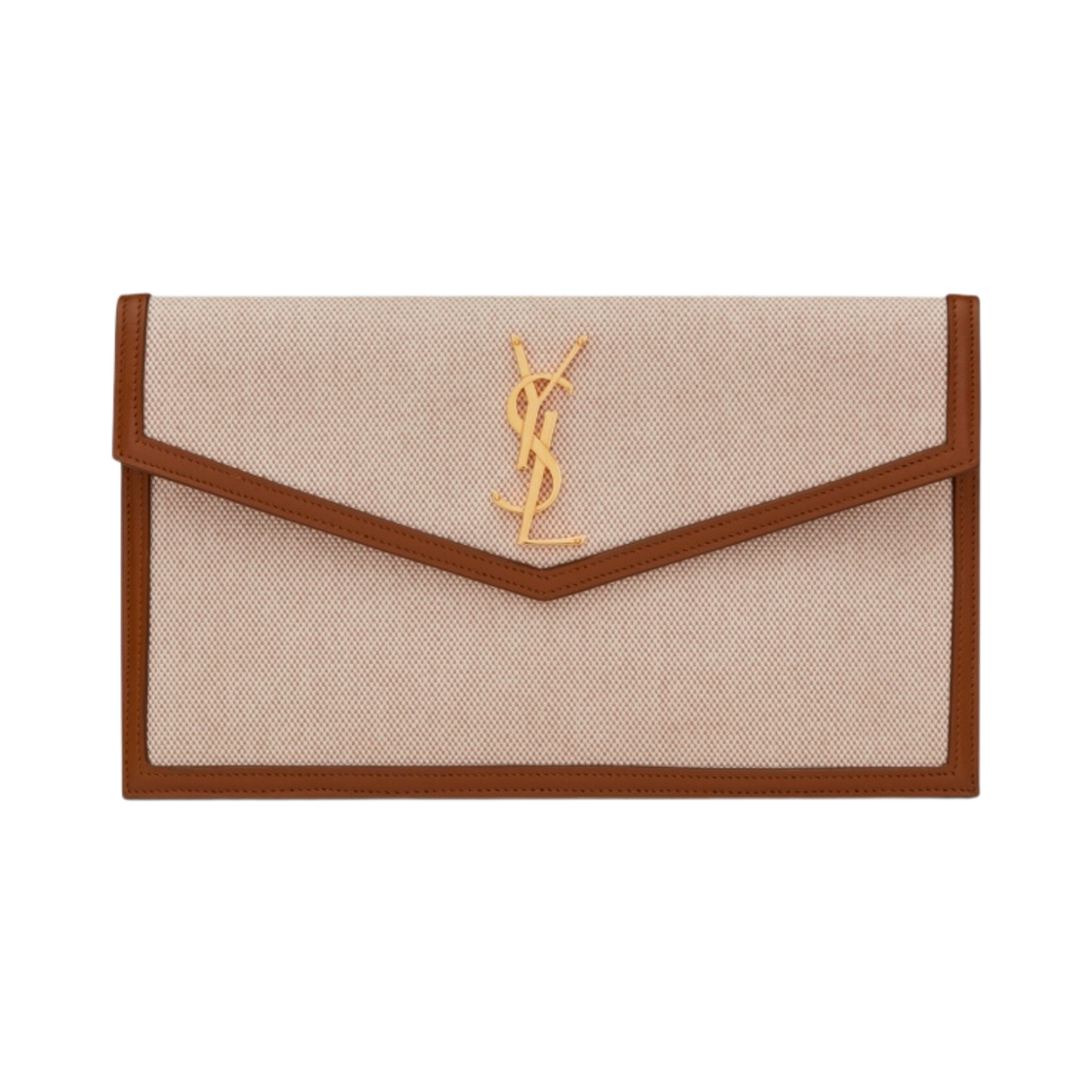 생로랑 업타운 파우치 캔버스 앤 스무스 레더 내츄럴 베이지(Saint Laurent Uptown Pouch In Canvas And Smooth Leather Natural Beige) - 1