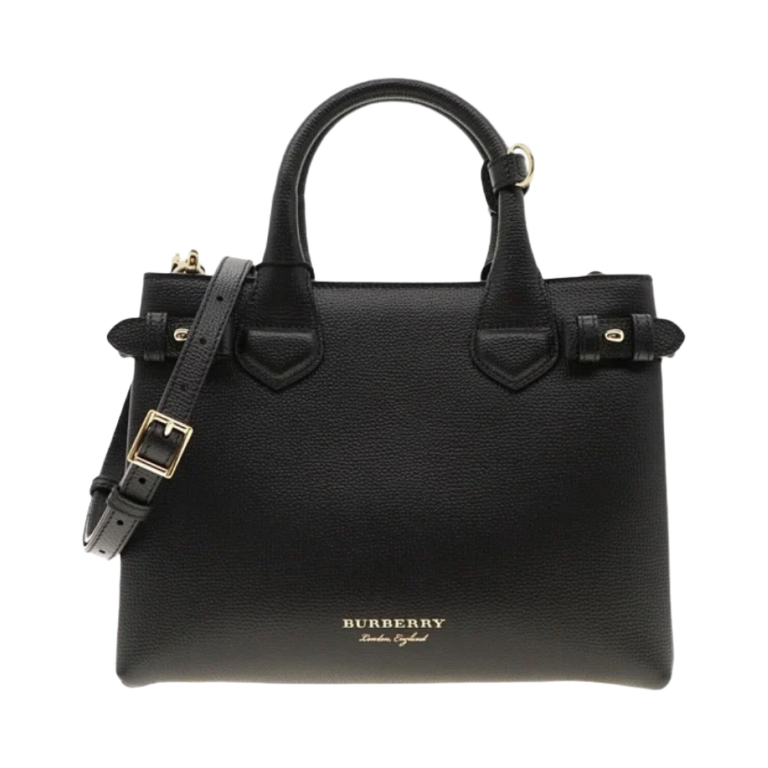 8036513 Burberry House Check Small Banner Tote Bag Black