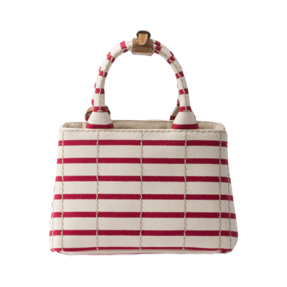 프라다 스트라이프 코튼 캔버스 미니백 포메그레네이트 옐로우 레드(Prada Striped Cotton Canvas Mini-Bag Pomegranate Yellow Red) - 2