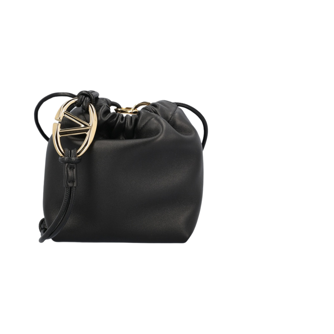 P0AC3ZFJ0NO Valentino Vlogo Mini Pouf Bucket Bag Black