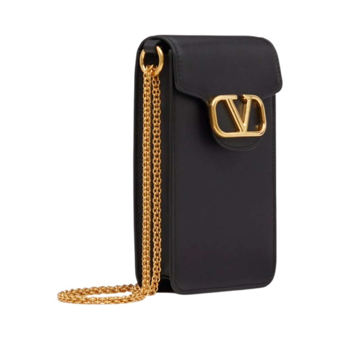 발렌티노 로코 카프스킨 체인 폰 케이스 블랙(Valentino Loco Calfskin Phone Case With Chain Black) - 2