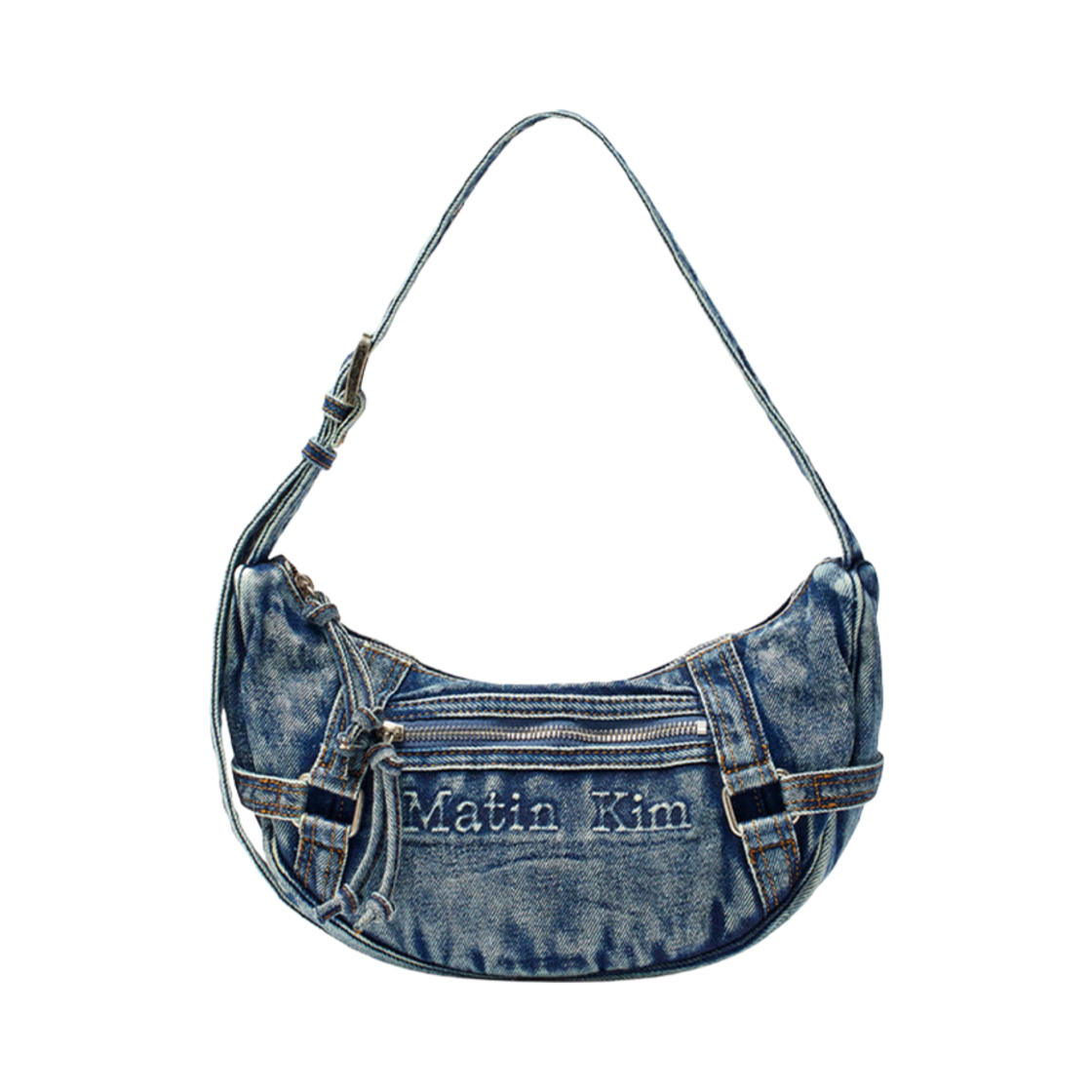 마뗑킴 마뗑 워시드 데님 미니 호보백 블루(Matin Kim Matin Washed Denim Mini Hobo Bag Blue)
