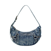 Matin Kim Matin Washed Denim Mini Hobo Bag Blue