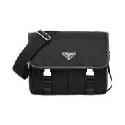 Prada Re-Nylon and Saffiano Leather Shoulder Bag Black