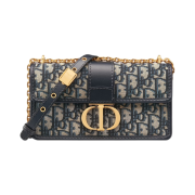 Dior 30 Montaigne East West Bag Chain Blue Dior Oblique Jacquard