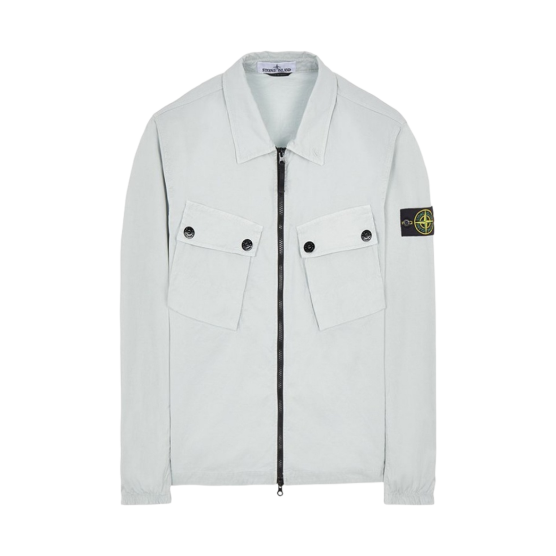 스톤 아일랜드 10910 스트레치 코튼 개버딘 가먼트 다이드 오버셔츠 라이트 그레이 - 22FW(Stone Island 10910 Stretch Cotton Gabardine Garment Dyed Overshirt Light Grey - 22FW) - 1