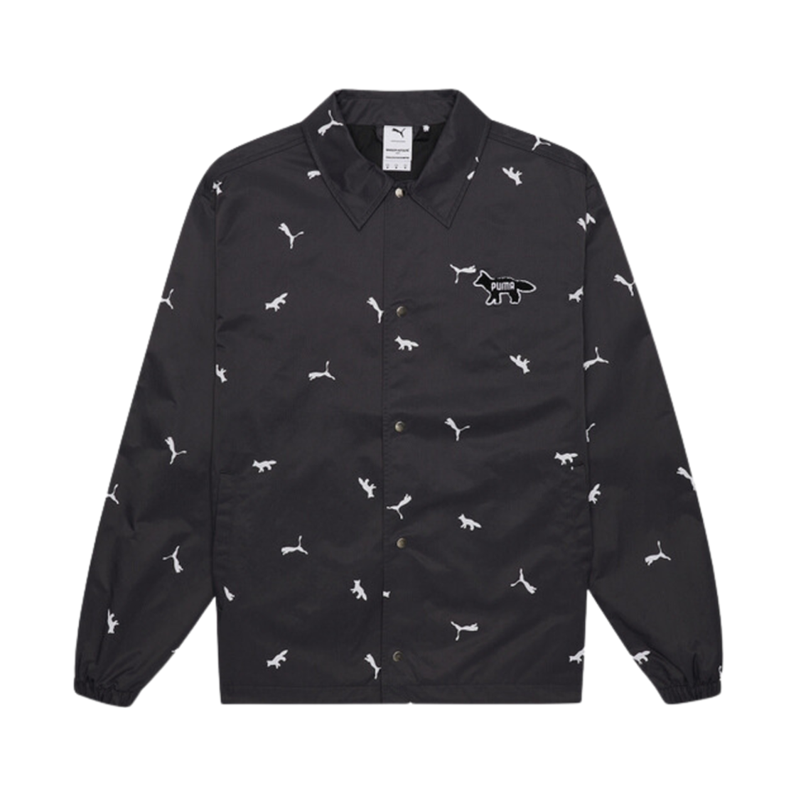 531064-01 Puma x Maison Kitsune Printed Coach Jacket Black