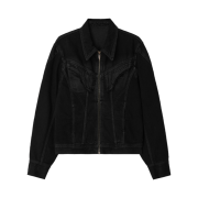 [KREAM 단독] BLR Dyed Curved Line Denim Trucker Jacket Black