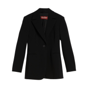 (W) Max Mara Ethel Single-Breasted Cady Blazer Black