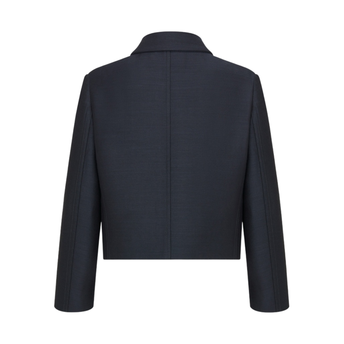 (W) 디올 실크 트윌 울 크롭 자켓 네이비 블루((W) Dior Cropped Jacket Silk Twill Wool Navy Blue) - 2