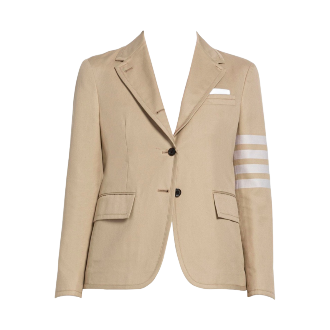 (W) 톰브라운 코튼 트윌 백 탭 사선 스포츠 코트 카멜((W) Thom Browne Cotton Twill Back Tab 4-Bar Sport Coat Camel) - 1