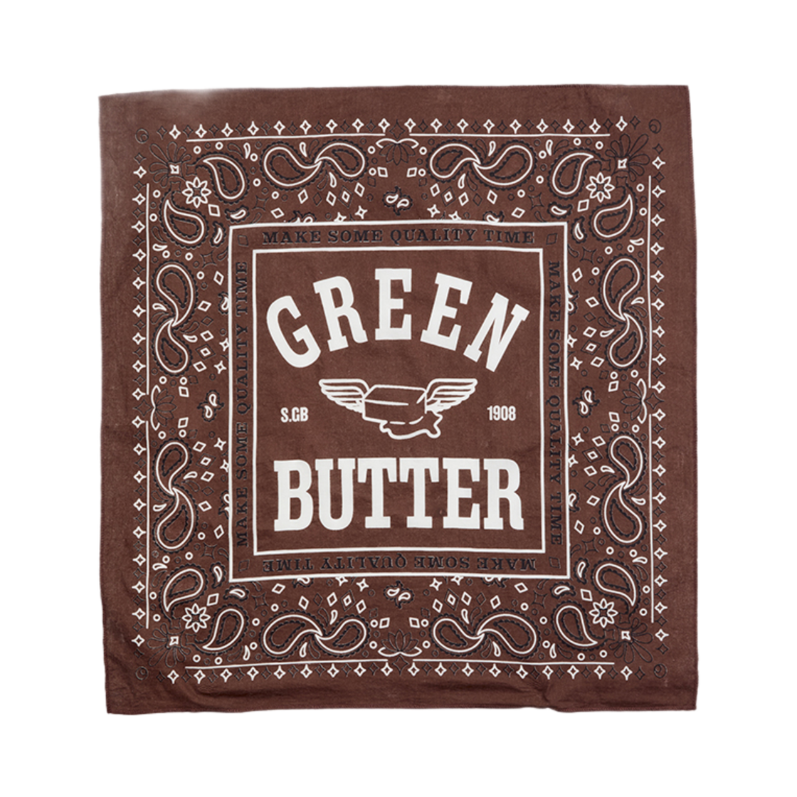 P00000TO Greenbutter Butter Wing Bandana Brown