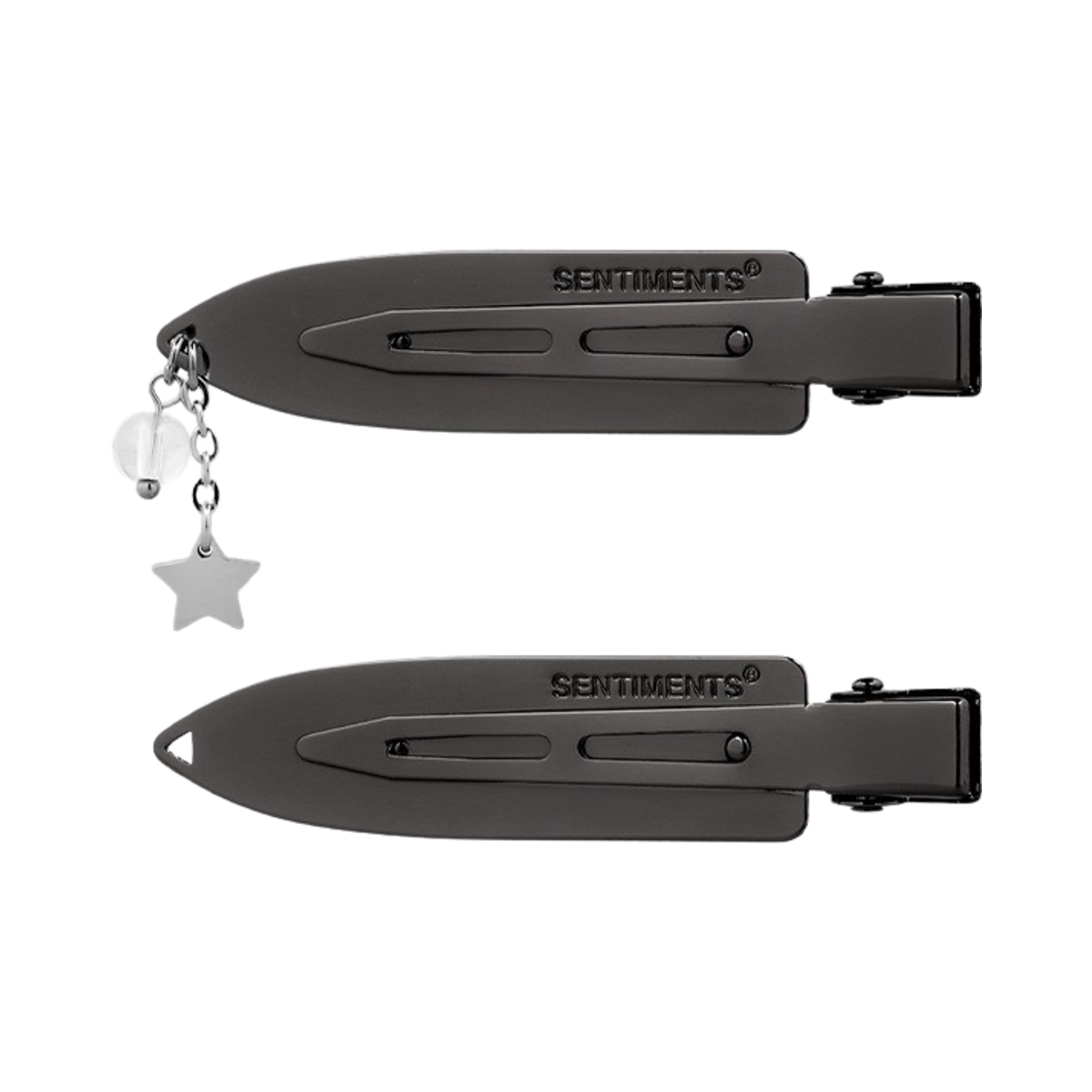 no512b Sentiments No.512 Surfboard Star Hair pin 2set Black
