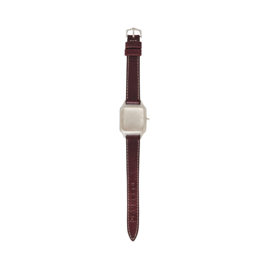 A2258NSSB Our Legacy No Time Watch Sterling Silver Burgundy Strap