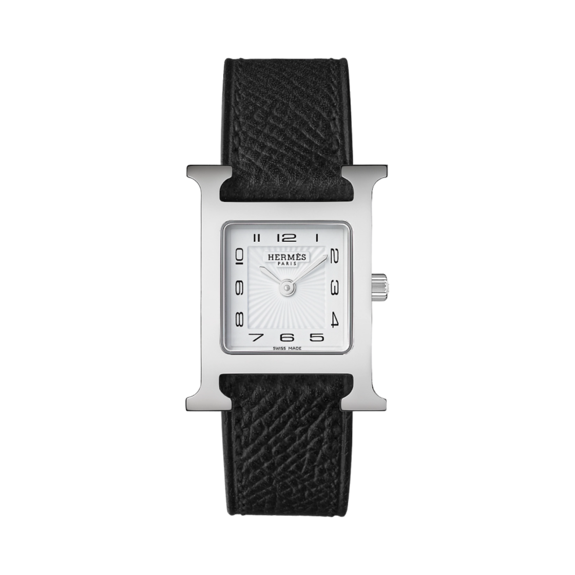에르메스 H 아워 워치 스몰 블랙 앱송 스트랩 & 스틸(Hermes Heure H Watch Small Black Epsom Strap & Steel)