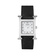 Hermes Heure H Watch Small Black Epsom Strap & Steel