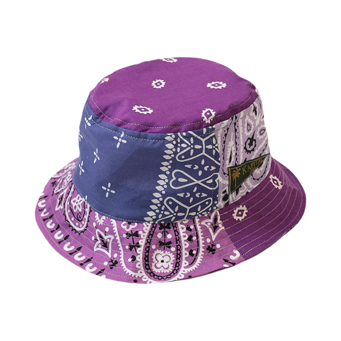 캐피탈 반다나 패치워크 숏 칼라 버킷햇 라이트 퍼플(Kapital Bandana Patchwork Short Collar Bucket Hat Light Purple) - 1