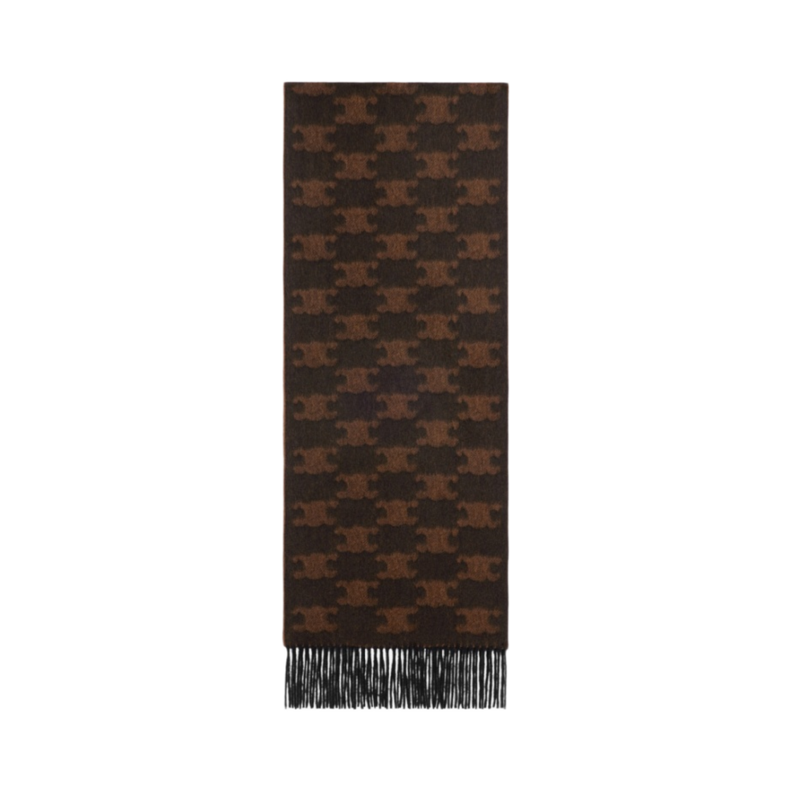 셀린느 프린지드 머플러 모노그램 캐시미어 블랙 토피(Celine Fringed Muffler in Monogram Cashmere Black Toffee)