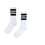 Stussy Stripe Crew Socks White Black