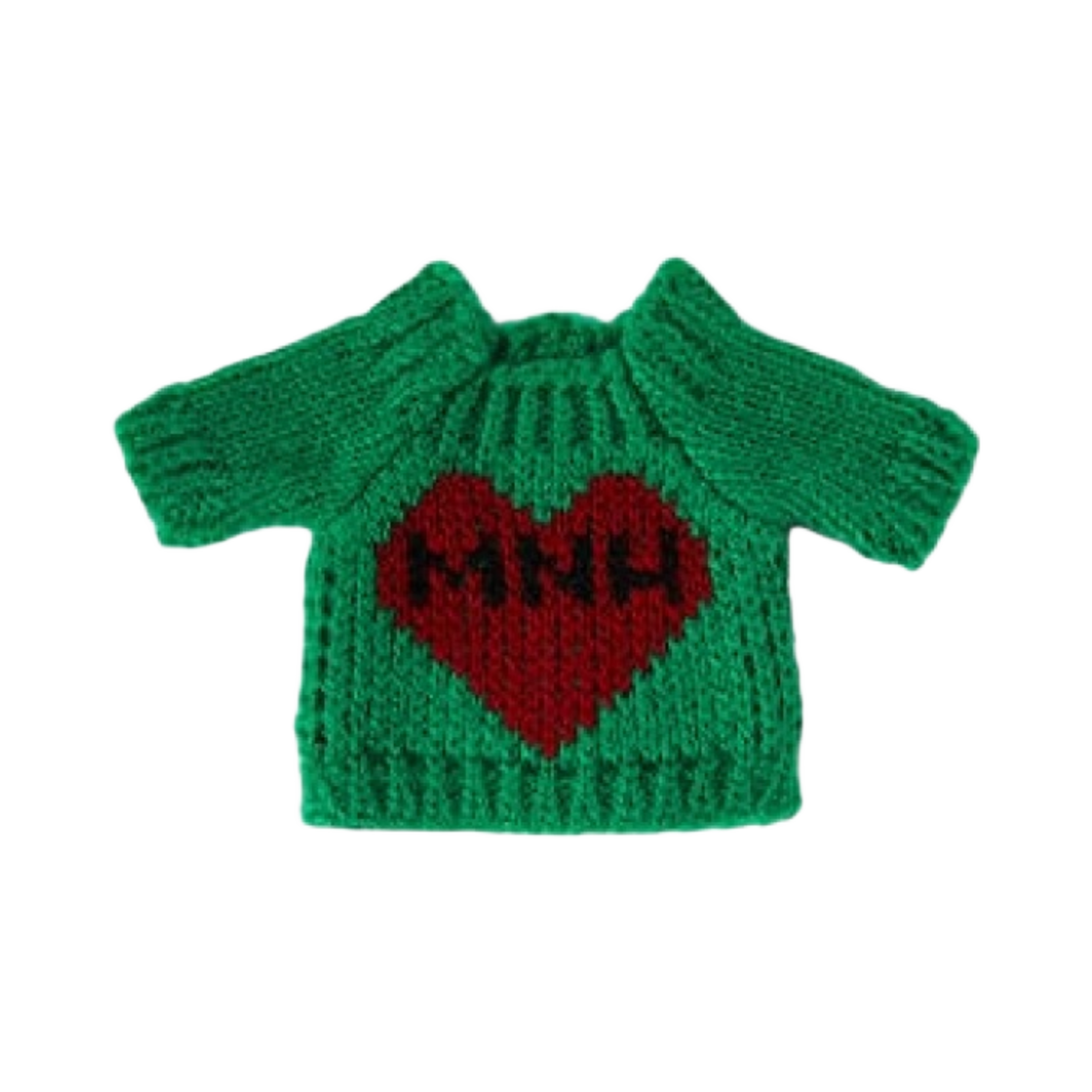 - Monamhee Heart Knit Doll Keyring Outfit Green