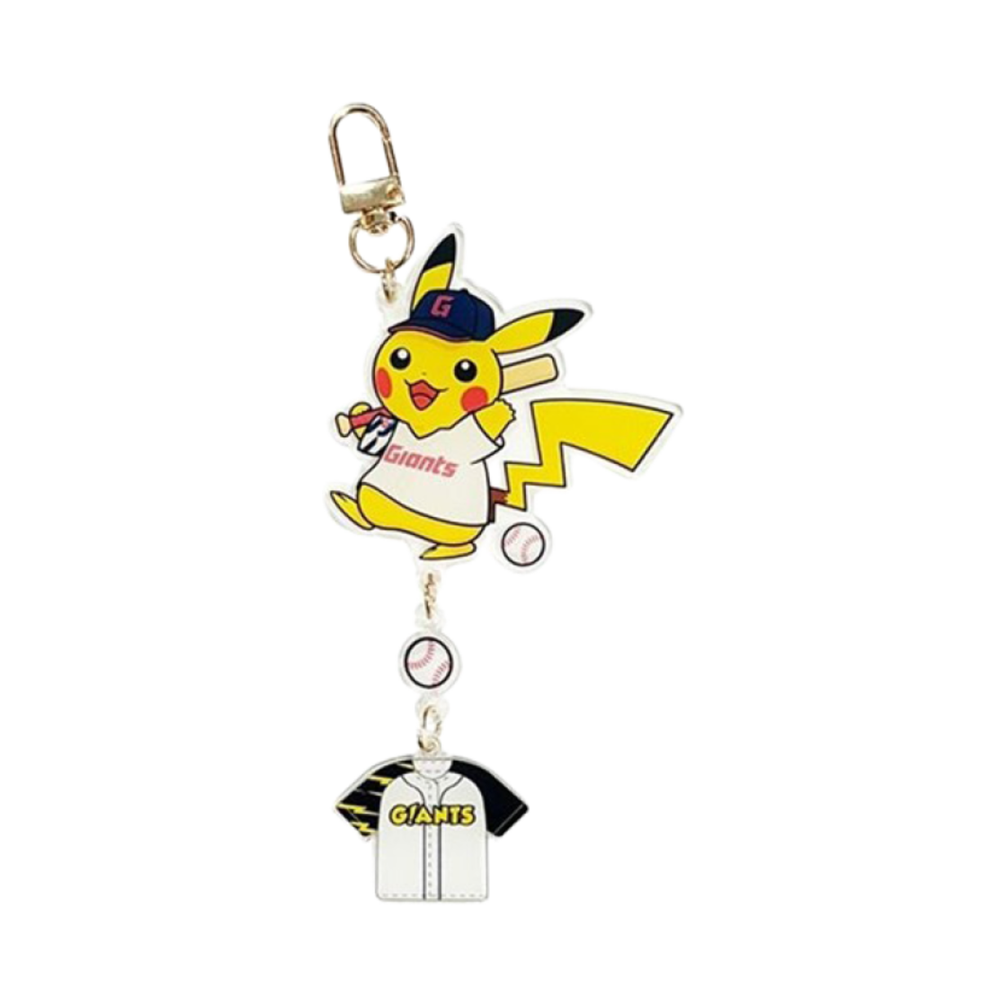 포켓몬 x 롯데 자이언츠 아크릴 키링 피카츄 홈 배트 버전 2 멀티(Pokemon x Lotte Giants Acrylic Keyring Pikachu Home Bat Ver. 2 Multi)