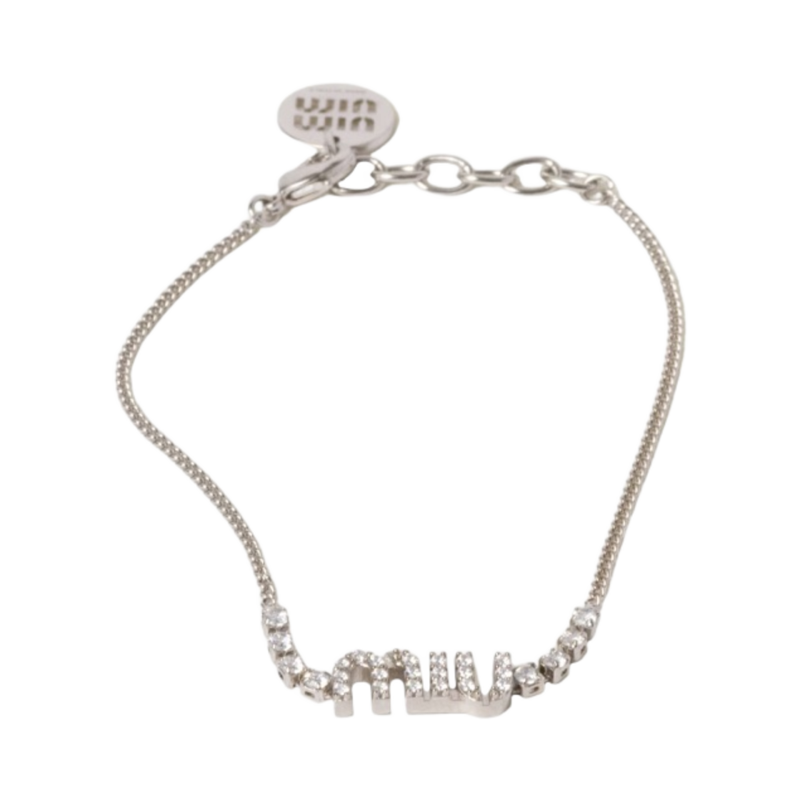 (W) 미우 미우 크리스탈 메탈 브레이슬릿 스틸 크리스탈((W) Miu Miu Crystal Metal Bracelet Steel Crystal) - 1