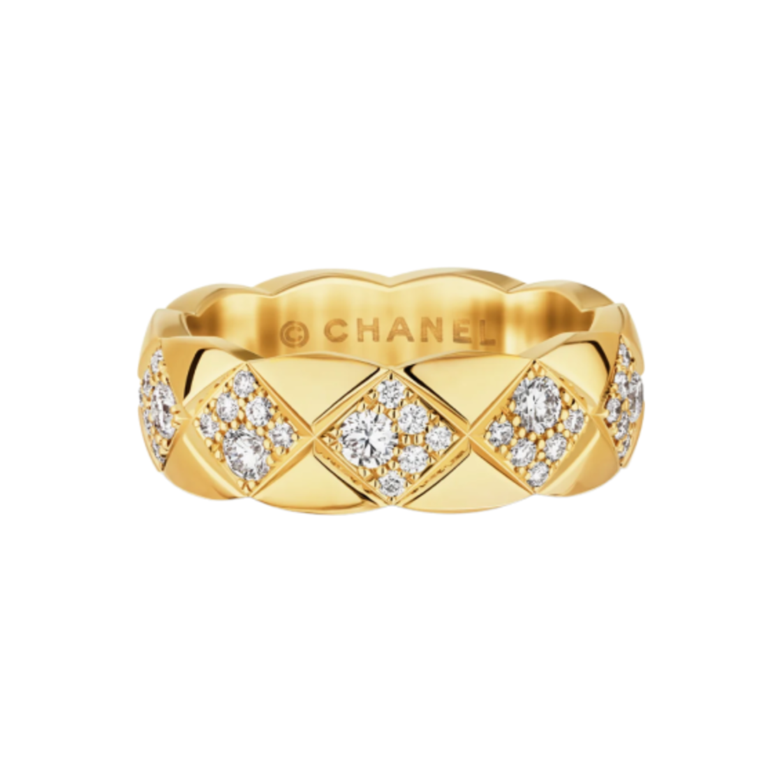 샤넬 코코 크러쉬 링 퀼티드 모티프 스몰 & 18K 옐로우 골드 다이아몬드(Chanel Coco Crush Ring Quilted Motif Small & 18K Yellow Gold Diamonds) - 1