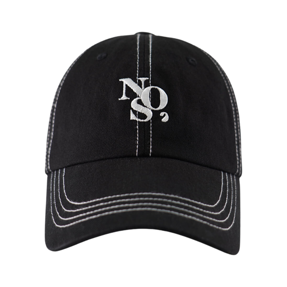 NOS7 스티치 볼캡 블랙(NOS7 Stitch Ball Cap Black)