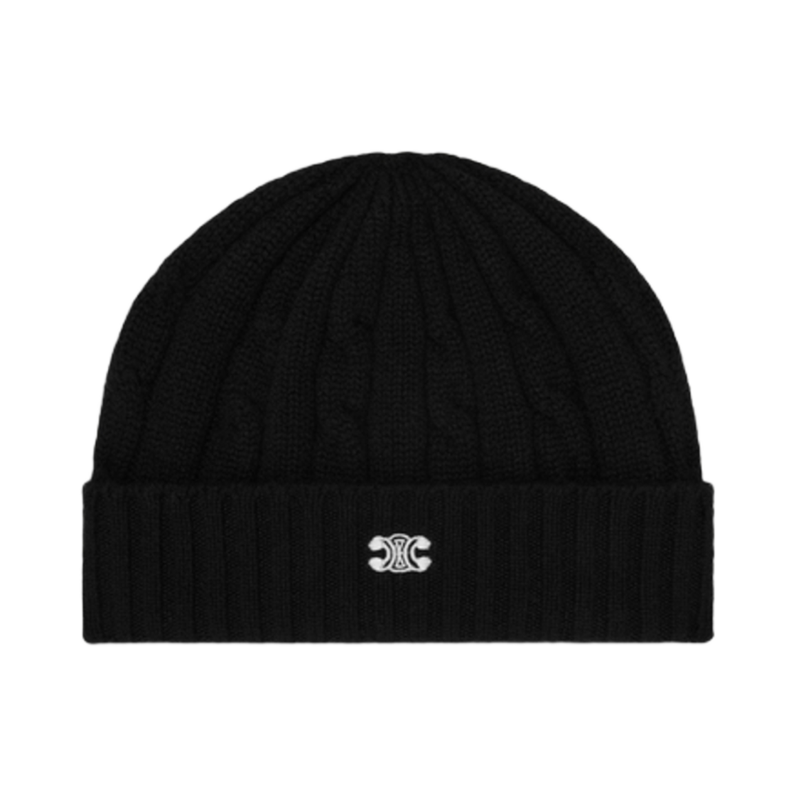 셀린느 트리옹프 케이블 니트 비니 캐시미어 블랙(Celine Triomphe Cable-Knit Beanie in Cashmere Black) - 1