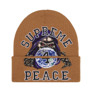 Supreme Peace Embroidered Beanie Tan - 23FW