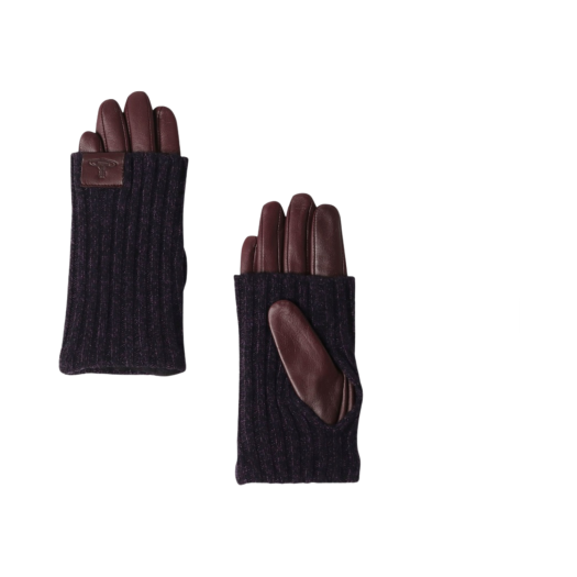 (W) Vivienne Westwood Long Rib Knit Cuff Gloves Wine Red
