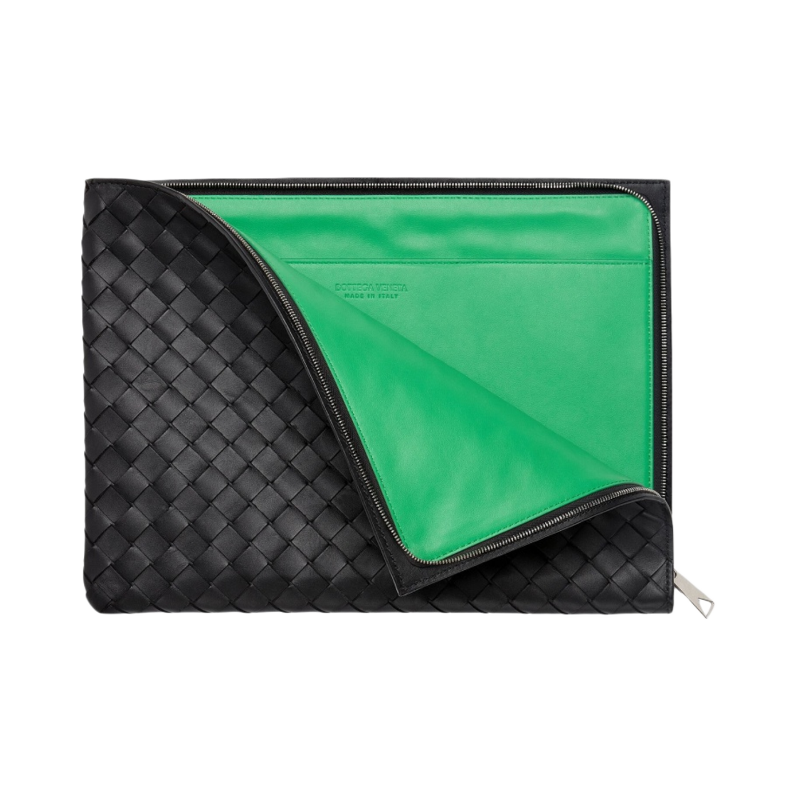 보테가 베네타 하프집 파우치 블랙 그래스(Bottega Veneta Half-Zip Pouch Black Grass) - 2
