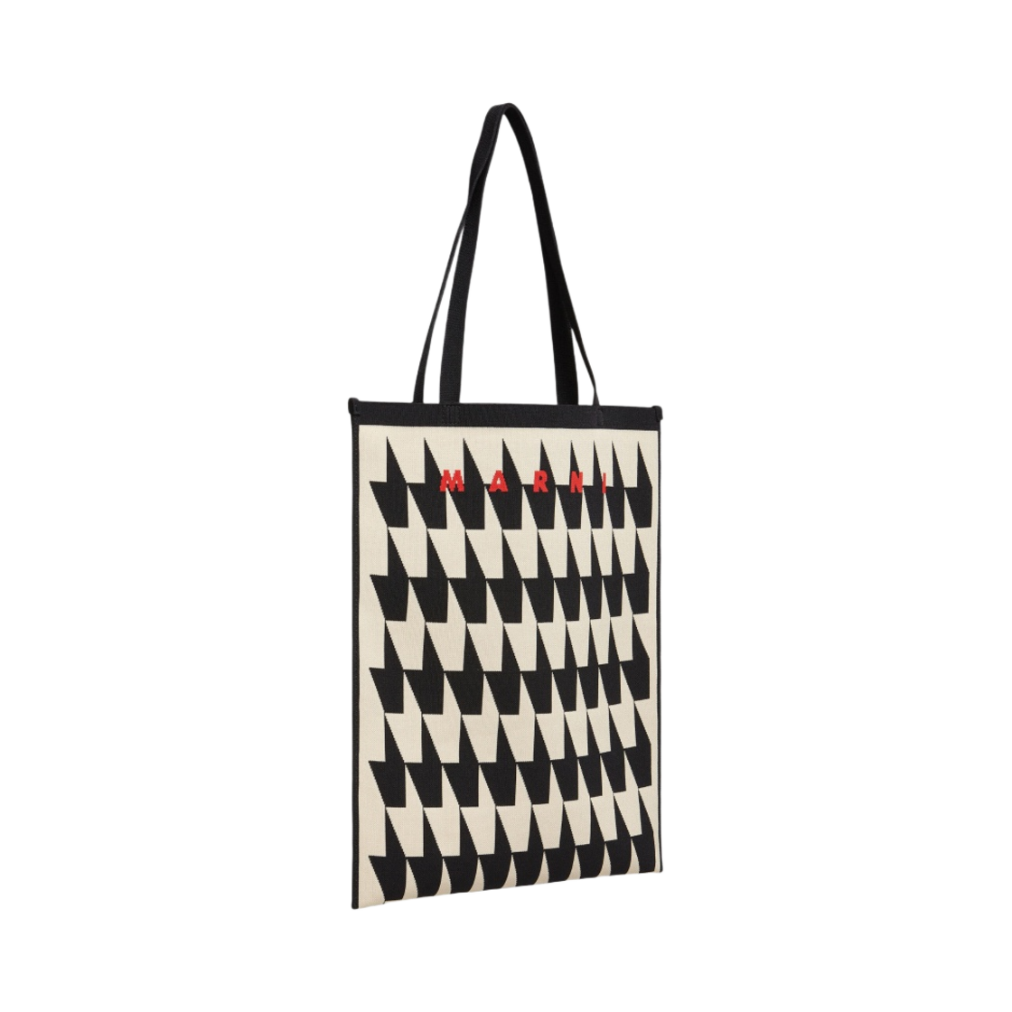 마르니 하운즈투스 자카드 토트백 소프트 베이지 블랙(Marni Houndstooth Jacquard Tote Bag Soft Beige Black) - 3