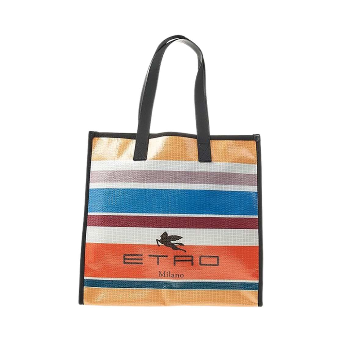 1N80586738000 Etro Pegasus Stripe Tote Bag Multicolour