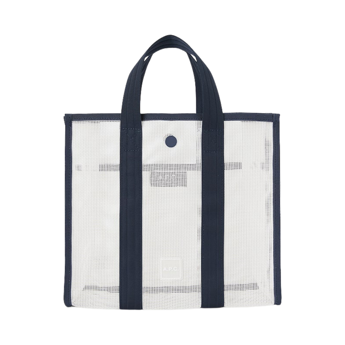 PVAAI-M61906-TAD A.P.C. Cabas Louise Tote Bag White Navy