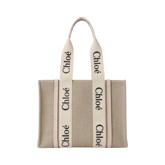 CHC22AS383I266J5 Chloe Woody Medium Tote Bag Cement Pink
